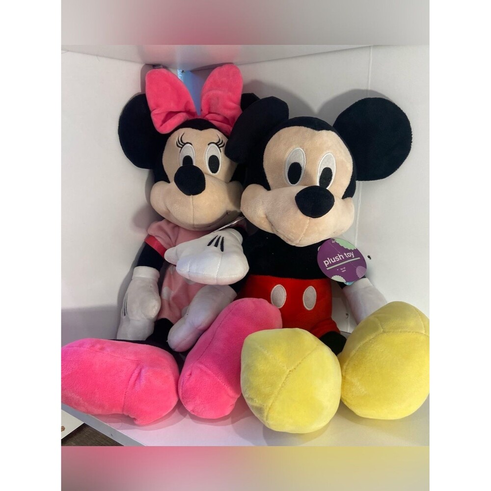Minnie & Mickey Plush Toy Set Disney NWT large 16”